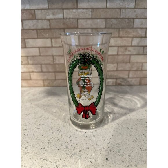 Vintage 1982 Mickey's Christmas Carol Glass Scrooge McDuck Disney Coca Cola Coke - Picture 2 of 2